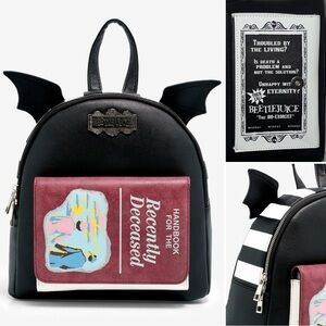 NWT Beetlejuice Recently Deceased Handbook Bat Wing Mini‎ Backpack